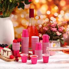 20/50 piezas Vasos de chupito de plástico de 2 onzas, mini vasos desechables de 2 onzas para bodas, fiestas de graduación, cata de cervezas, aperitivos (multicolor), Navidad