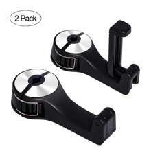 Car Seat Hooks For Purses And Bags With Phone Holder, Universal Car Headrest Storage Organizer Hanger Hook With Lock, 360° Rotation Headrest Hooks, 2 In 1 Car Headrest Hooks, 2 Pack, Silver