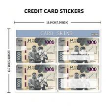 4pcs Ultra-Thin Vinyl Credit Card Decal Stickers, Residue-Free Skin Protective Cover For Credit/Debit Cards, Metro Cards, Keys - Waterproof, Scratch-Resistant, Anti-Slip - Multicolor - View 10