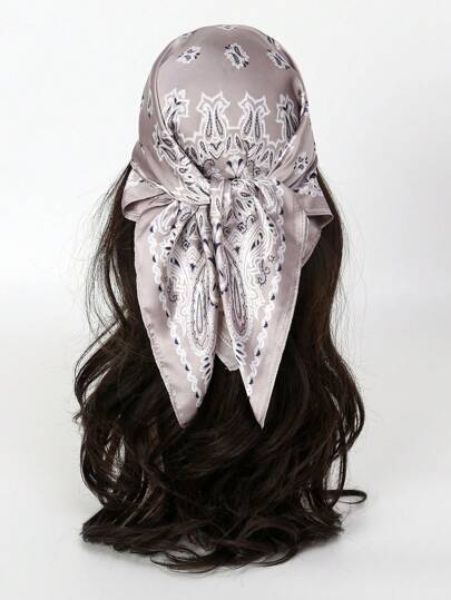 1 chiếc khăn bandana vải lụa in họa tiết hạt điều, đa năng dùng làm thắt lưng, khăn quàng cổ, phụ kiện tóc, khăn choàng cổ thời trang cho nữ, thích hợp cho mùa xuân.
