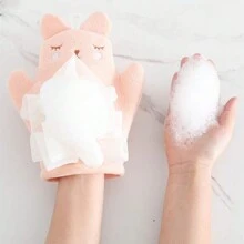 1 件装婴儿沐浴海绵、儿童沐浴球、卡通去角质毛巾、沐浴手套 - 彩色 - 查看 7