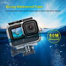 Puluz PULUZ For GoPro HERO12 Black /11 Black /10 Black /9 Black 60m Waterproof Housing Protective Case With Buckle Basic Mount & Screw