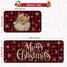 1/2 Chiếc Dày 0.47 Inch/1.2 Cm Thảm Trâu Tuyết Đen Và Đỏ Kẻ Sọc Ông Già Noel Giáng Sinh Thảm Nhà Bếp, Thảm Trải Sàn Mùa Đông, Đồ Trang Trí Giáng Sinh Vui Vẻ Cho Nhà Bếp Gia Đình, Trang Trí Nhà Cửa, Trang Trí Giáng Sinh, Đồ Dùng Tiệc - Nhiều màu - Xem 3