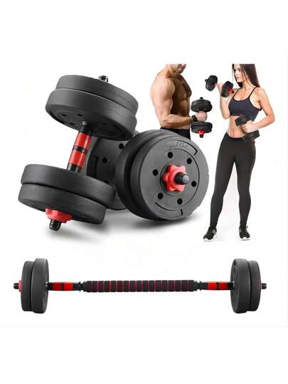 Mancuernas Y Pesas Barra Recta Ejercicio Kit Ajustables 15kg