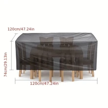 1 件 210D/420D 户外家具罩防水防雨防雪防尘防风防紫外线牛津布花园草坪露台家具罩银色、包、收纳袋、储物袋 - 銀色 - 查看 6