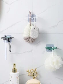 1pc  Bathroom Wall Mounted Leaf Toothbrush Razor Holder Bathroom Multifunctional Wall Mounted Leaf Toothbrush Holder - Multicolor - View 4