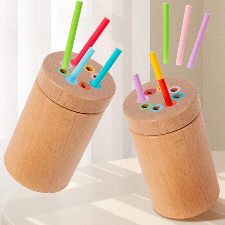 Đồ chơi giáo dục sớm bằng gỗ nhiều màu Montessori, Dụng cụ học tập Montessori cho trẻ em - Nhiều màu - Xem 1