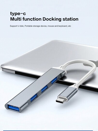 Reletech Type-C Docking Station USB-C Adapter 3.0 Splitter Compatible With Apple Laptop Computer Converter 4K Projection PD Charging Expansion Dock Four In One