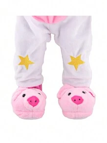 1 paire de chaussures poupée en peluche de forme animale mignonne pour poupées de 18 pouces, modèle cochon/tigre/lapin, chaussures de poupée, chaussures de bébé poupée