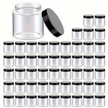 1/6/12/24 Pack 4oz Plastic Jars With Lids -Clear Round Cosmetic Containers For Lotion, Cream, Ointment, Body Butter, Makeup, Rhinestones, Samples, Travel Storage