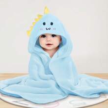 1 pieza Bata de baño con capucha y bordado de dibujos animados para bebé, regalo de Halloween, apta para el baño, el hogar y uso al aire libre: se puede usar como manta, manta y bata de baño