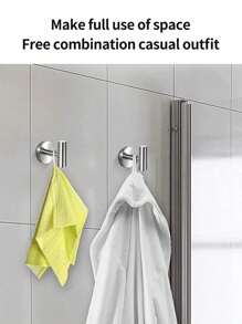 不锈钢浴室配件套装,包括毛巾杆、卫生纸架、壁挂挂钩、衣橱挂钩、衣帽钩,适用于浴室五金套装、浴室用品、浴室套装 - 彩色 - 查看 8