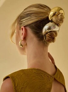 3 件 2024 夏季海洋系列发带，男士长发，海滩风格和钛钢头饰礼物，贝壳形发夹，适合半扎发型，优雅的金色金属几何发带，适合女士和女士派对，时尚金属光泽发夹，女士派对和节日佩戴，适合各种场合/派对。适合女性，金色头饰