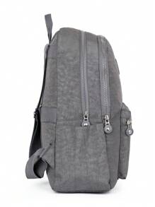 T60 Capacity School Backpack For Women Students Waterproof Nylon - Light Grey - View 4