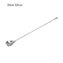 Stainless Steel Mixing Spoon Spiral Pattern Bar Teadrop Spoon Bartender Tools Stir Spoon 30/40cm Bar Tool, For Outdoor, Camping - Multicolor - View 14