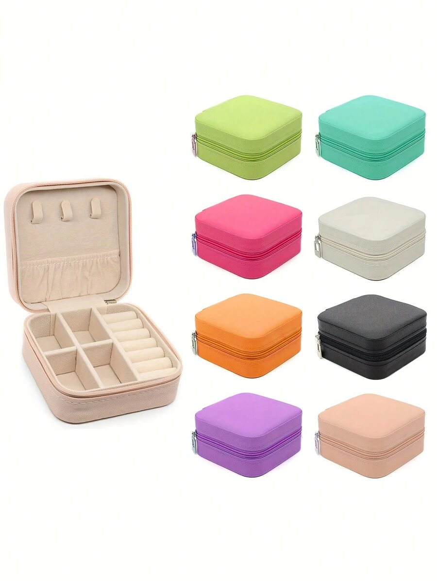Caja de joyas pequeña, estuche portátil de viaje para anillos, colgantes, aretes, collares, organizador y soporte de pulseras, cajas de regalo para niñas y mujeres