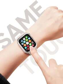 2 件/套星光色可爱柔软硅胶运动表带和二合一屏幕保护膜超薄钢化膜表壳，适用于 表带 38/40/41/42/44/45/46/49mm，Series Ultra/SE/11/10/9/8/7/6/5/4/3/2/1，智能手表表壳配件 - 星光色 - 查看 3