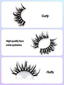 7 Pairs Asiteo 3D Wet Look False Eyelashes, Natural Curly & Thick Curly, Suitable For Cosplay, Cartoon Makeup, Reusable - Bulu Mata Manga Runcing - View 4