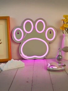 CHI-BUY 1 pieza Nuevo letrero de neón LED de iluminación decorativa, incluye sombrero rosa, gato rosa "Shhhh", mariposa rosa, cabeza de gato, pata rosa en espejo, flor azul en espejo, taza de bebida, señal de neón LED blanca cálida con corazón doble, para decoración de pared de boda interior, alimentado por USB de 5V, adecuado para dormitorio, sala de estar