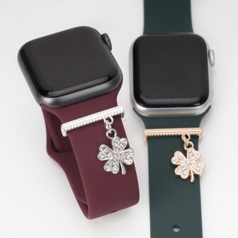 1 件可爱时尚小草表带饰物装饰兼容 Apple 表带配件兼容 Galaxy 表带系列饰物装饰，完美的生日礼物