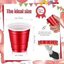 20/50 piezas Vasos de chupito de plástico de 2 onzas, mini vasos desechables de 2 onzas para bodas, fiestas de graduación, cata de cervezas, aperitivos (multicolor), Navidad