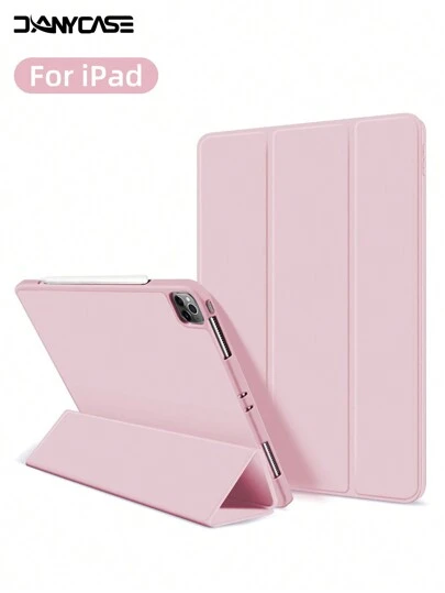 DANYCASE Pink Tablet Case With Pencil Slot, Compatible With IPad A16 2025, Air 11"/13", M2, M3, Pro 11"/13", M4 2024, Air 5/4 10.9", Air 3 10.5", 9th/8th/7th Gen 10.2", 5th/6th Gen 9.7", Mini 6