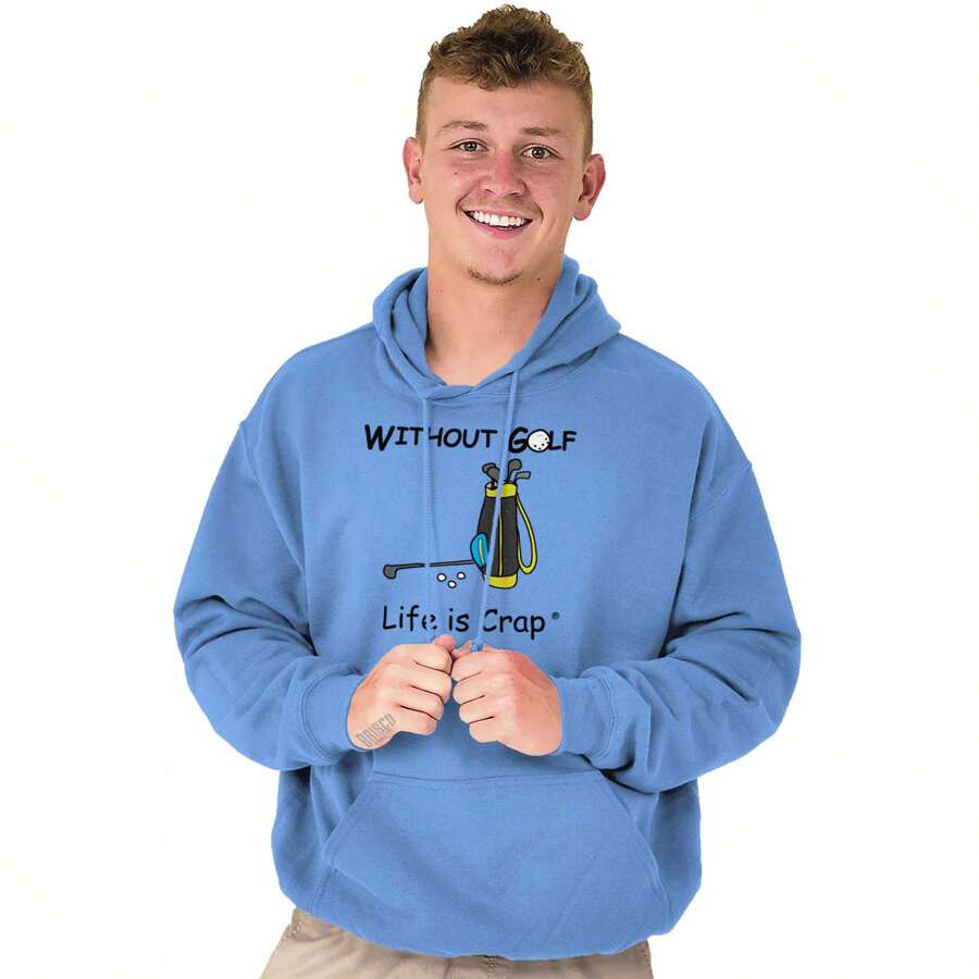 Without Golf Caddy Club Golfer Hoodie Hooded Sweatshirt Men - 卡羅萊納藍 - 查看 1