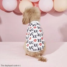 1pc Pet Dog Hoodie, Valentine's Day Red Lip Pattern Pet Sweatshirt, Suitable For Small/Medium Dogs, Cats, Valentine's Day Pet Outfit, Valentine's Day Gift - White - View 3