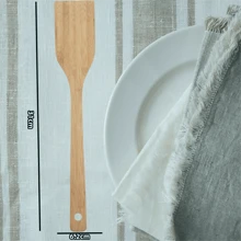 1 pieza, Espátula de madera para cocinar - Utensilios premium de mango largo, Juego de espátula de cocina ideal para sartén y wok - Giratorio de madera, Espátula de esquina, Cucharas, Raspador, Paquete para freír