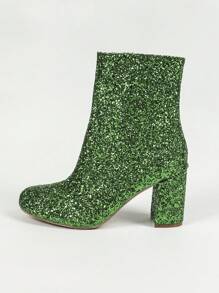 Women's Short Ankle Boots, Round Toe, Chunky High Heels, Casual  Boots For Fall/Winter