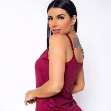 BEAUTIFUL Suede Blouse With Adjustable Strap Women's Velvety Tank Top Fashion Fashion Top - 黑色 - 查看 4