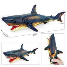 12 件/套大型海洋动物世界模型，8-14 英寸软 PVC 海洋生物雕像，包括海星、蝠鲼、螃蟹、马蹄蟹、锯鳐、龙虾、寄居蟹、黄貂鱼、海龟、河豚、章鱼、鹦鹉螺、鲨鱼、沧龙，教育学习玩具，生日礼物 - 彩色 - 查看 26