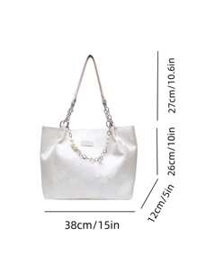 Women's Floral Fabric Tote Bag, Large Capacity Commuter Bag, Fashion Essential