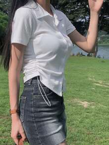 Áo len cardigan cài nút phía trước, áo nữ đa năng - trắng - Xem 3