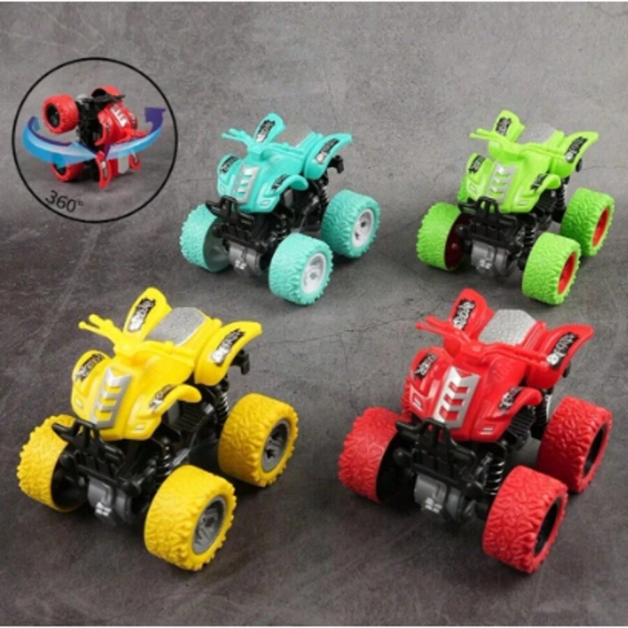 1 Piece Children's Inertia Four-Wheel Drive Toy Car Model - 黃色 - 查看 1