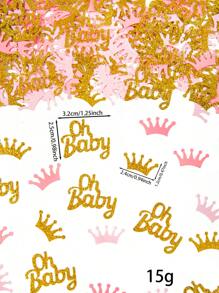 15/30/50g 性别揭示婴儿洗礼心形五彩纸屑 圆形五彩纸屑熊五彩纸屑兔子五彩纸屑脚印五彩纸屑瓶皇冠五彩纸屑性别揭示闪亮婴儿服装派对桌性别揭示派对桌婚礼装饰（粉色、蓝色、金色）婴儿洗礼家庭装饰礼物 - 彩色 - 查看 27