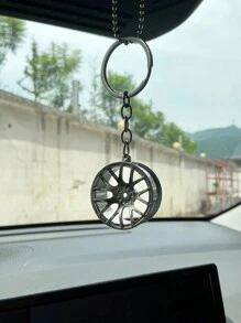 1pc Black Car Rearview Mirror Hanging Decoration Accessories - Black - View 1