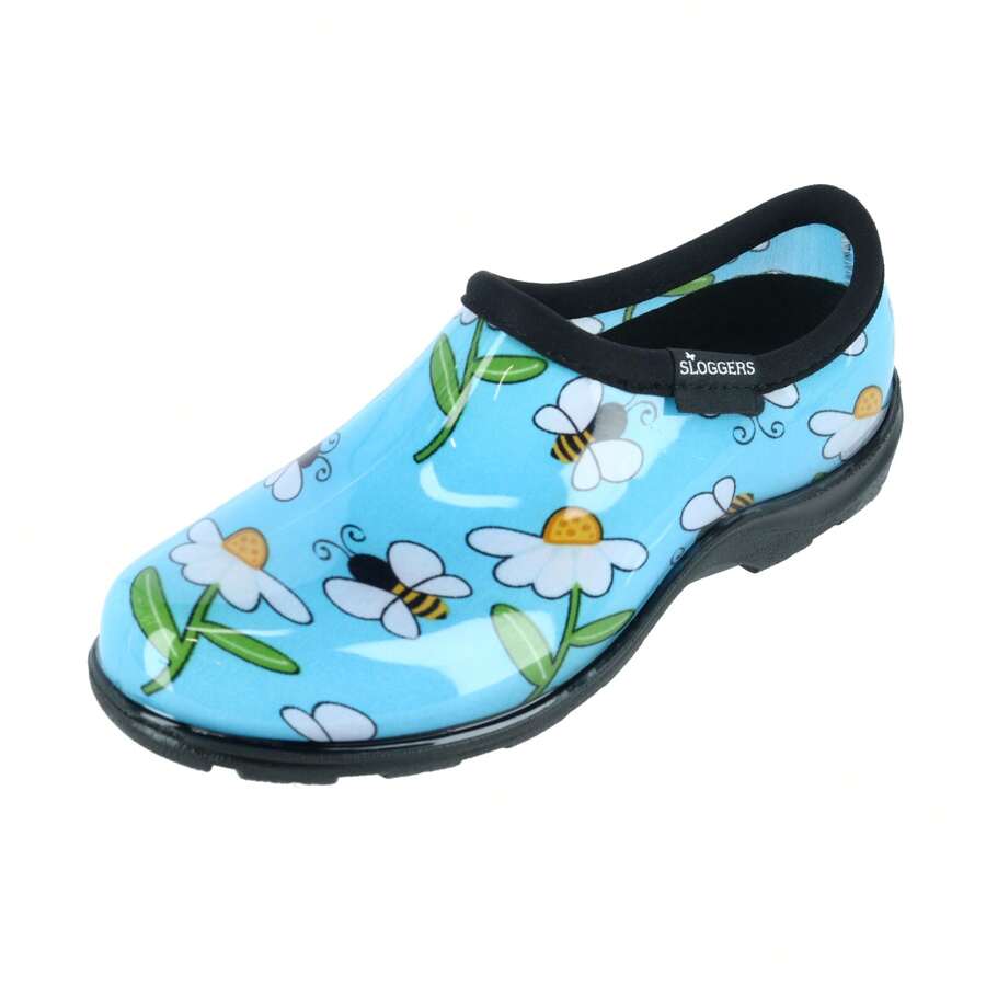 Sloggers Women's Bumble Bee And Flower Print Rain And Garden Shoes - 藍色 - 查看 1