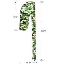 ZTZI Men's Silk Camo Durag Set - Street Style Pirate Hats & Long Tail Headscarves Camouflage Pattern Polyester (Polyester) Durag Solid Color All Season - K Multi-color - View 3