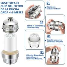 SHIXIONG 4pzs Cartucho de Filtro de Ducha Universal,4 Cartuchos de repuesto para eliminar cloro,Aartuchos filtrantes reemplazables de 20 etapas,  elimina el cloro y las impurezas, mejora la salud de la piel y el cabello, para cabezales de ducha,Fluoruro, metales pesados para piel seca, cabello, eccema - 4 Cartuchos de Filtro - Ver 6