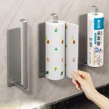 Paper Towel Holder - Self-Adhesive Or Drilling, Wall Mounted Paper Towel Rack For Kitchen, Kitchen Roll Holder Under Cabinet - Multicolor - View 3