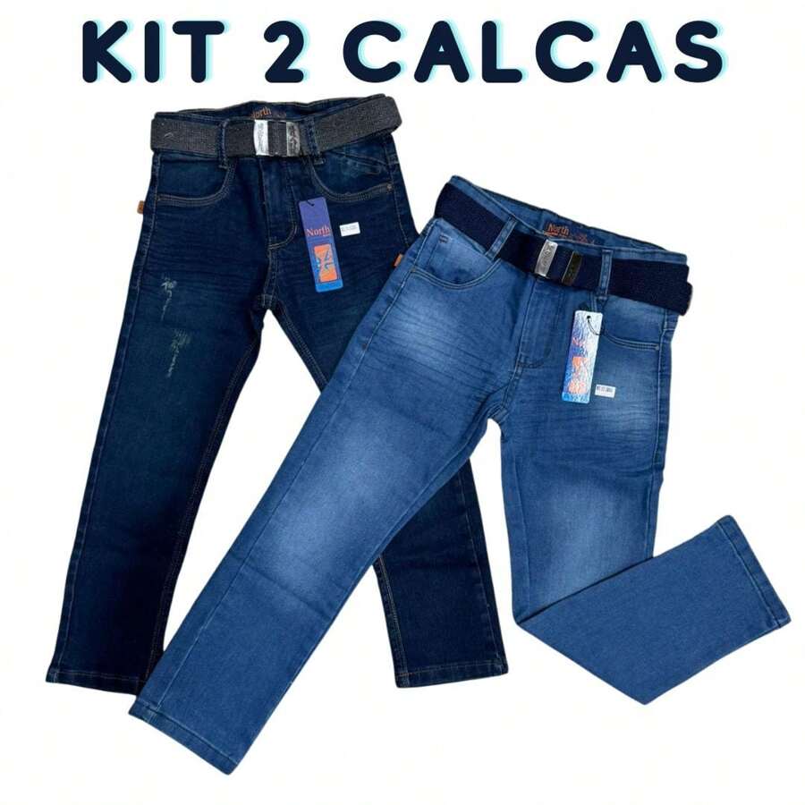 Kit 2 Children's Jeans For Boys - Màu xanh lam - Xem 1