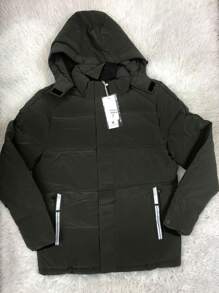 Bobojaco Jacket Men Fashion Hooded New Young Keep Warm Warm Windbreaker - xanh quân đội - Xem 3