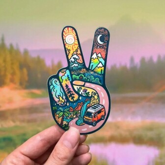 1pc Peace Gesture Funny Possum Sticker For Car, Truck, Bumper, PC, Hardhat, Tool, Box,  Meme Decal Vinyl Sticker Car Accessories