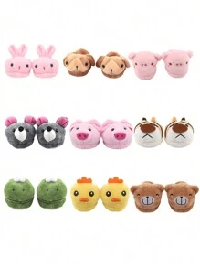 1 paire de chaussures poupée en peluche de forme animale mignonne pour poupées de 18 pouces, modèle cochon/tigre/lapin, chaussures de poupée, chaussures de bébé poupée