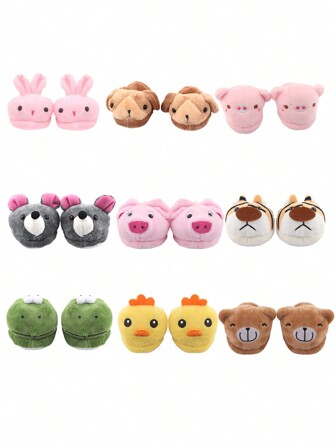 1 par de zapatos de peluche con forma de animales lindos para muñecas de 18 pulgadas, diseño de cerdo, tigre, conejo, accesorios de muñeca de peluche, partes de muñeca, Halloween, regalo de Navidad, juguetes para bebés, niños y niñas, rellenos de calcetines navideños, decoración de fiesta navideña, coleccionables