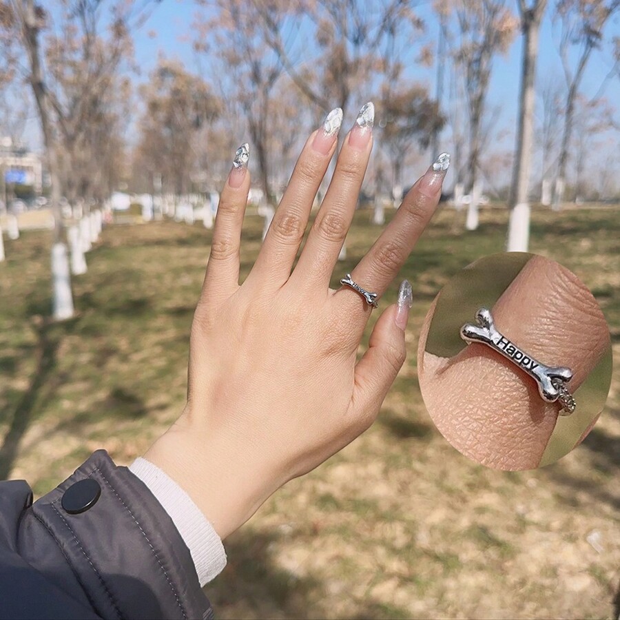 1pc Customized Pet Name Adjustable Copper Ring, Personalized Dog Name