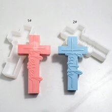 创意时尚十字形硅胶蜡烛模具，万圣节装饰 - 白色 - 查看 1