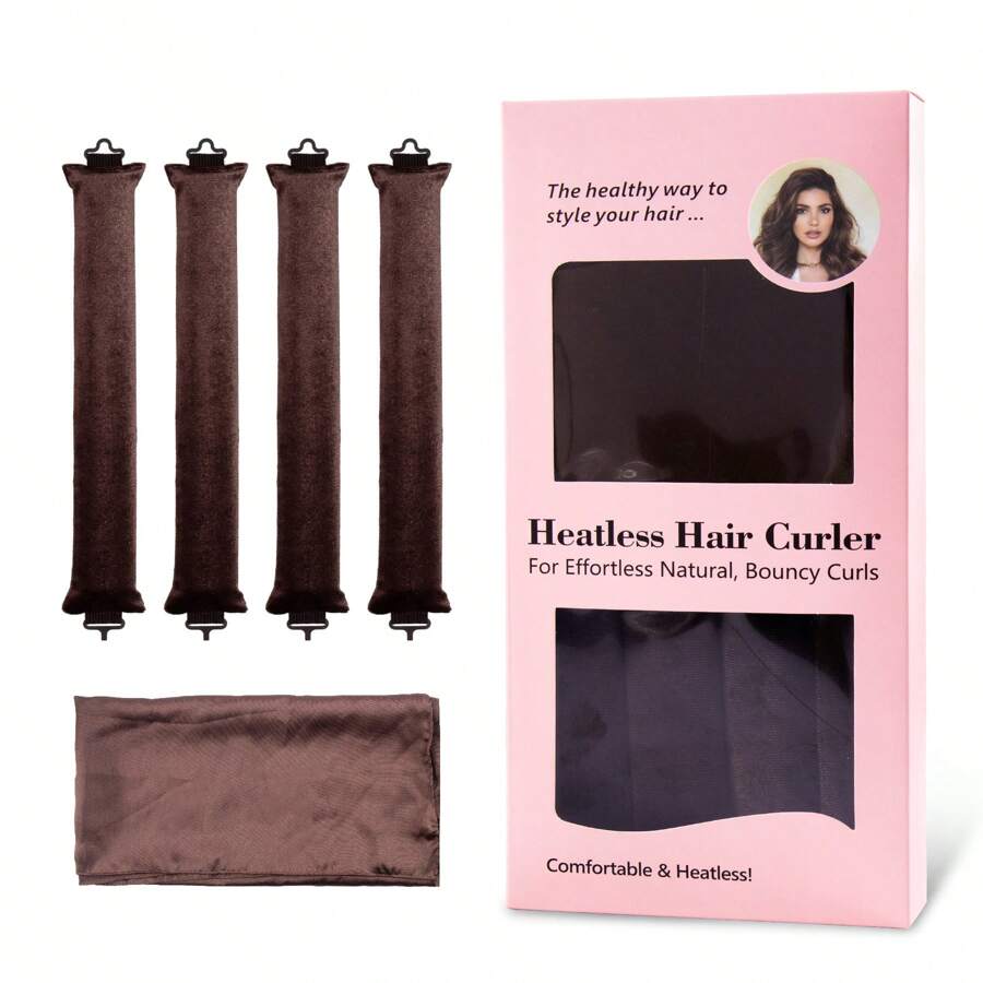 Satin Heatless Hair Curlers Curling - Overnight Blowout Curls Rods For Hair - Flexi Rods For Heatless Curls - No Heat Hair Curlers To Sleep In - Curling Rod Curlers For Short Hair