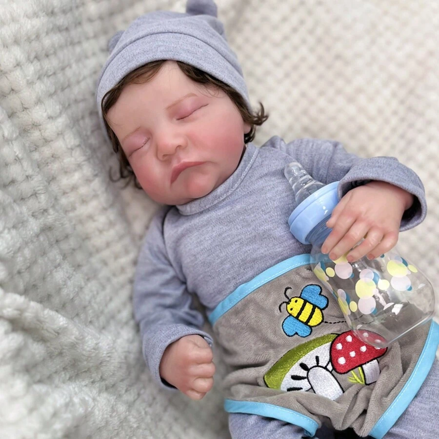 30cm Lifelike Sleeping Mini Reborn Dolls In Stripe Clothes-Levi main image 0